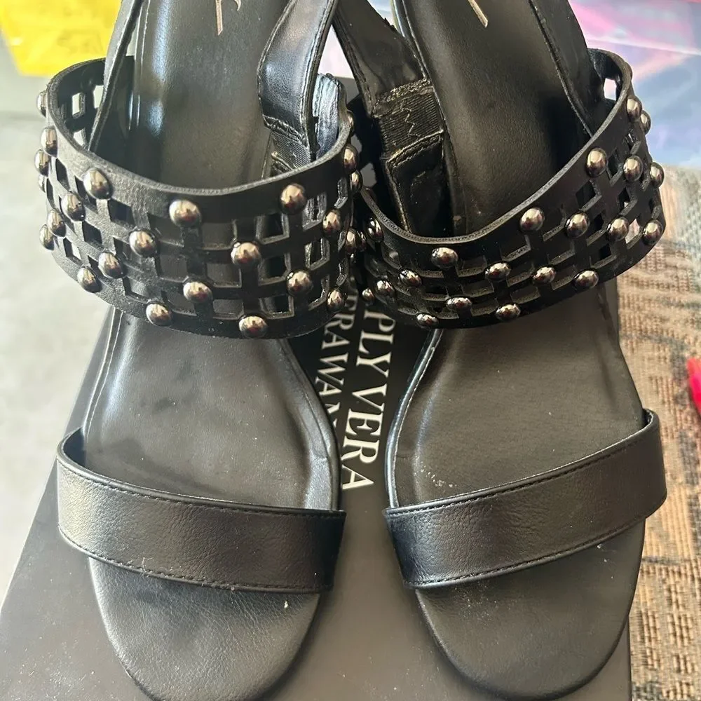 Simply Vera Vera Wang Black Wedge Shoes with Studded Details